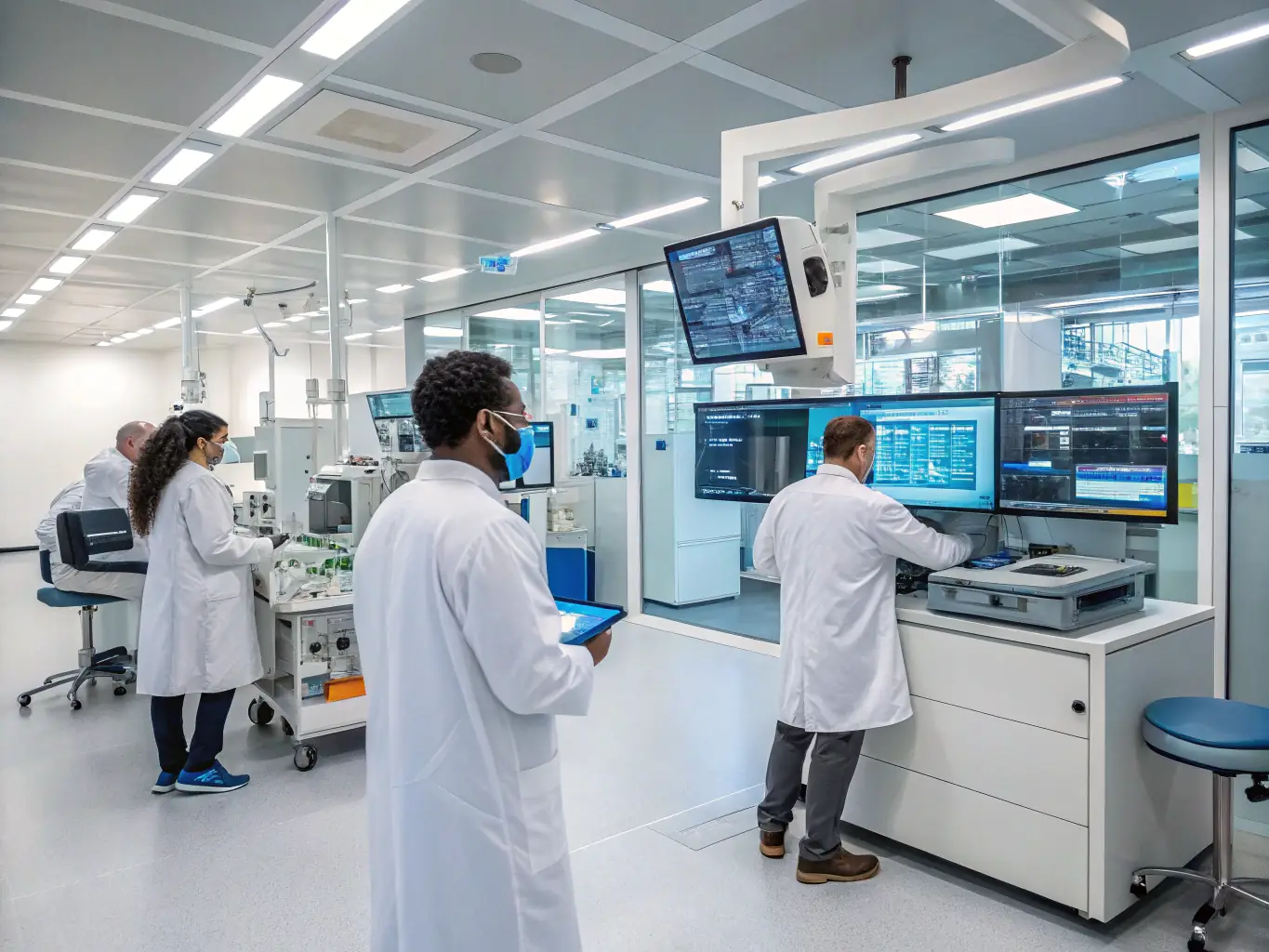 An image showcasing scientific research, technological innovations, and environmental conservation efforts, representing the advancements and challenges in these fields.